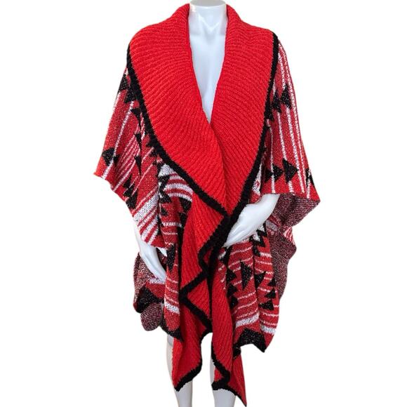Free People Sweaters - Free People Acadia Cozy Kimono Aztec Chunky Open Front One Size
